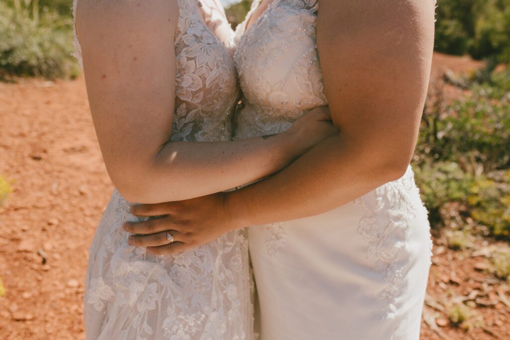 Enchanting Sedona Arizona elopement for brides, Miki and Morgan