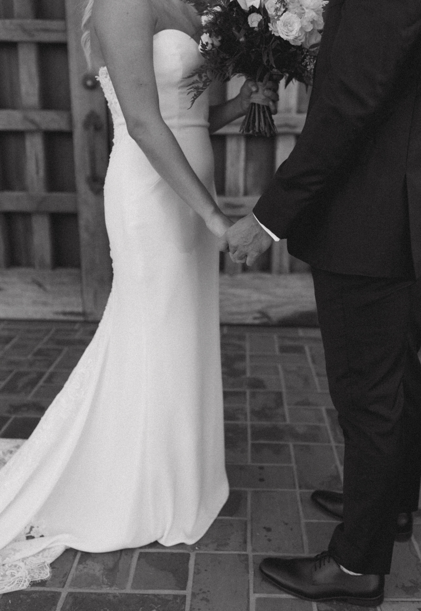 Matt and Alexa intimate Black and White Gentle touch Arizona wedding photography