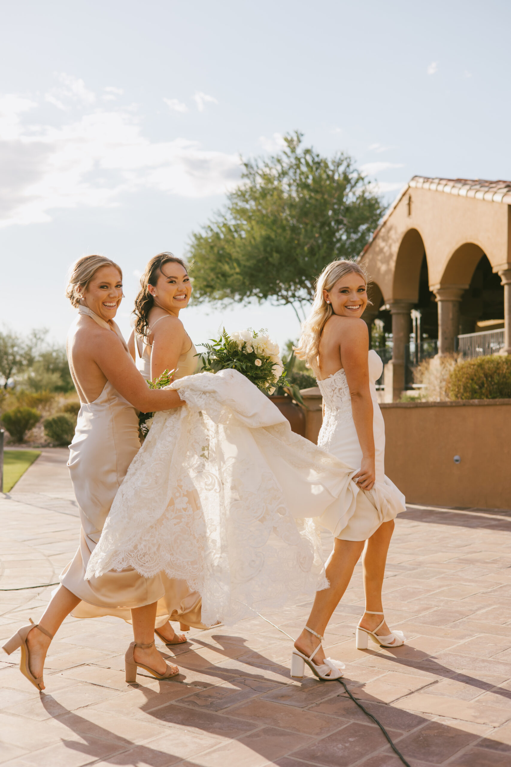 Radiant wedding photography of bride Alexa and bridesmaids in Phoenix