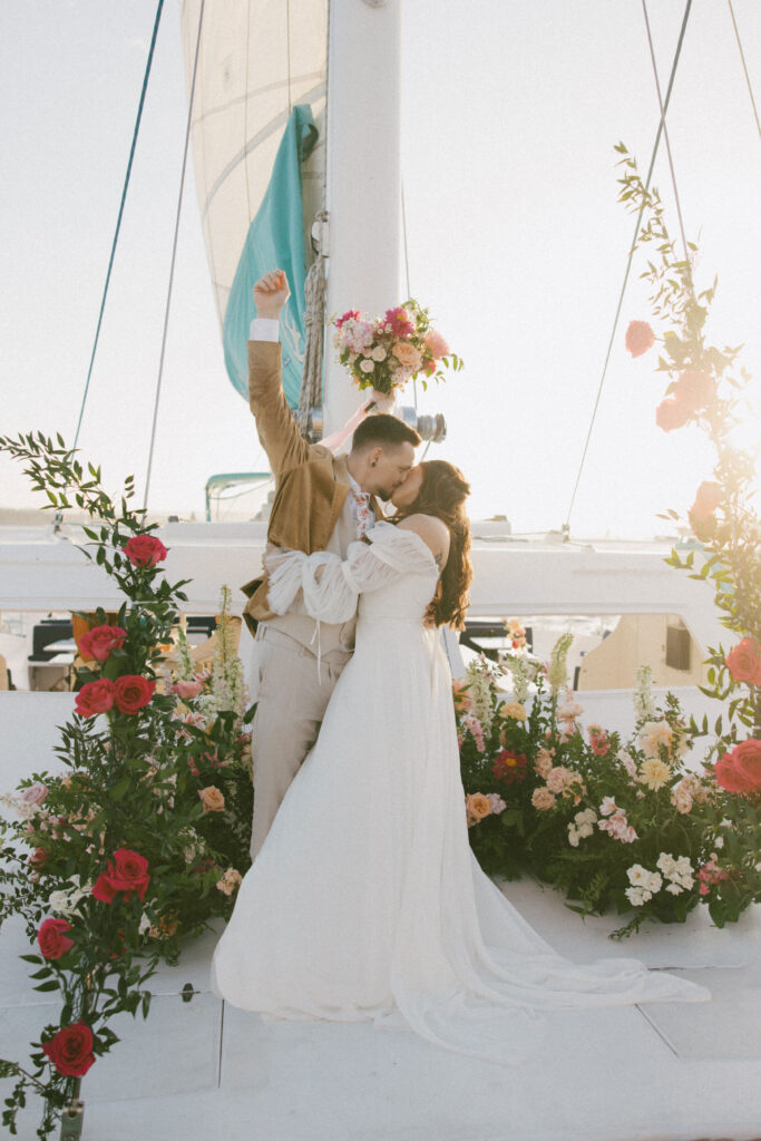 Romantic catamaran elopement captured by Arizona photographer Jaidyn Michele Photography