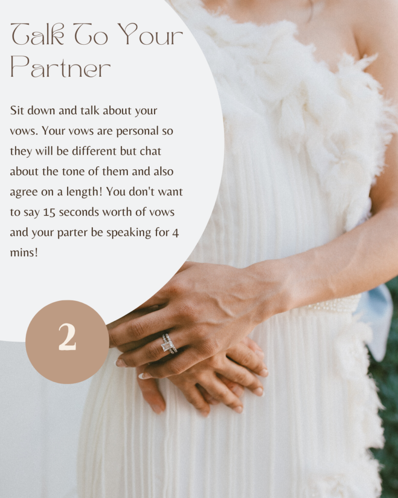 Talk To Your Partner about your Personal Wedding Vows