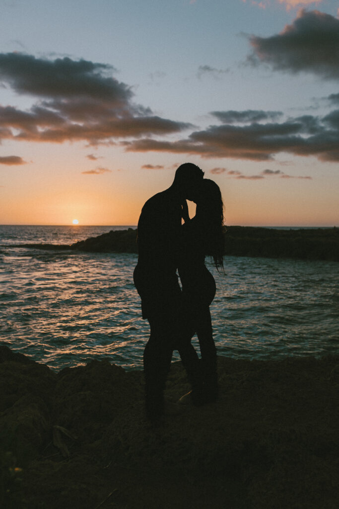 Intimate Oahu Engagement Session after Sunset Gabby and Kyle, Beach Engagement Session, Hawaii Engagement Photographer, Destination Engagement Photographer