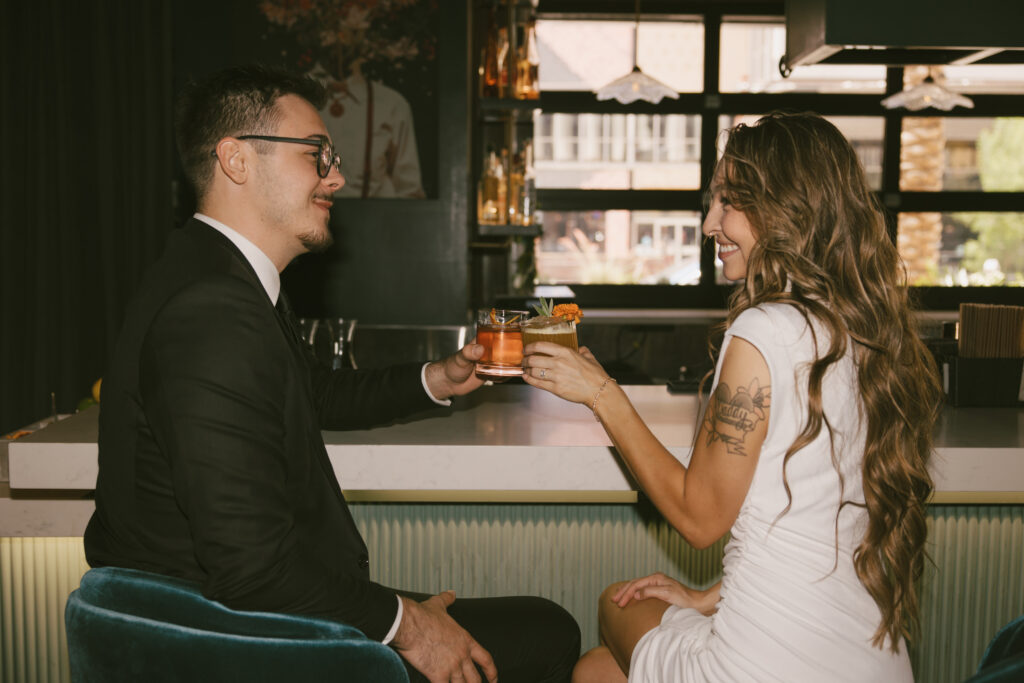 Cocktail Bar Engagement Session, Downtown Phoenix Engagement Photographer, Bailey and Kendall, Jaidyn Michele Photography, Arizona Wedding Photographer, Phoenix Wedding Photographer